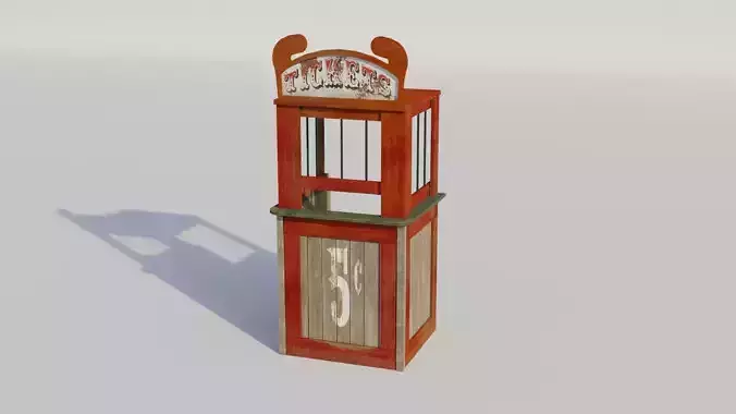 Ticket Booth - Low-poly PBR Low-poly 3D model