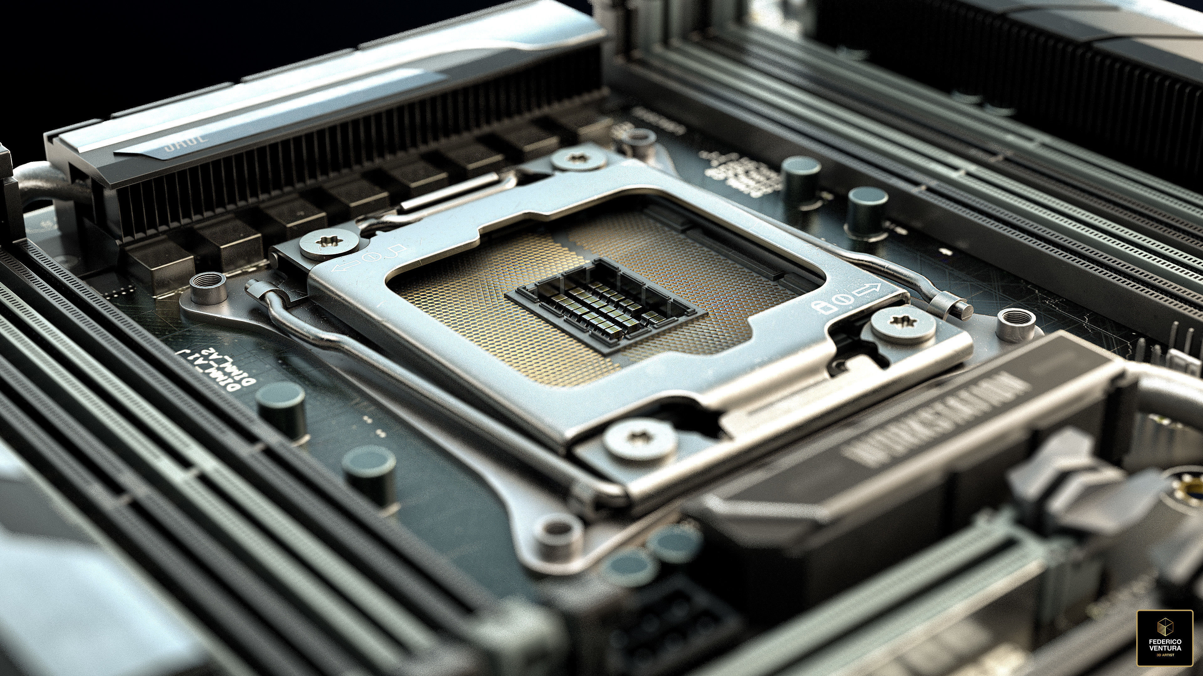 Motherboard asus - WS x299 SAGE  3D model_4