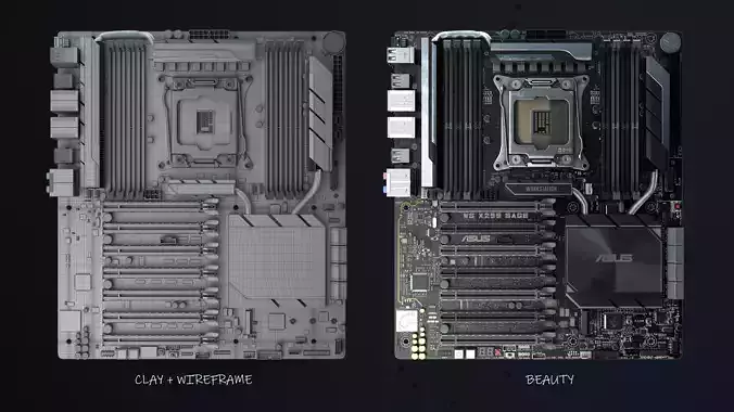 Motherboard asus - WS x299 SAGE  3D model