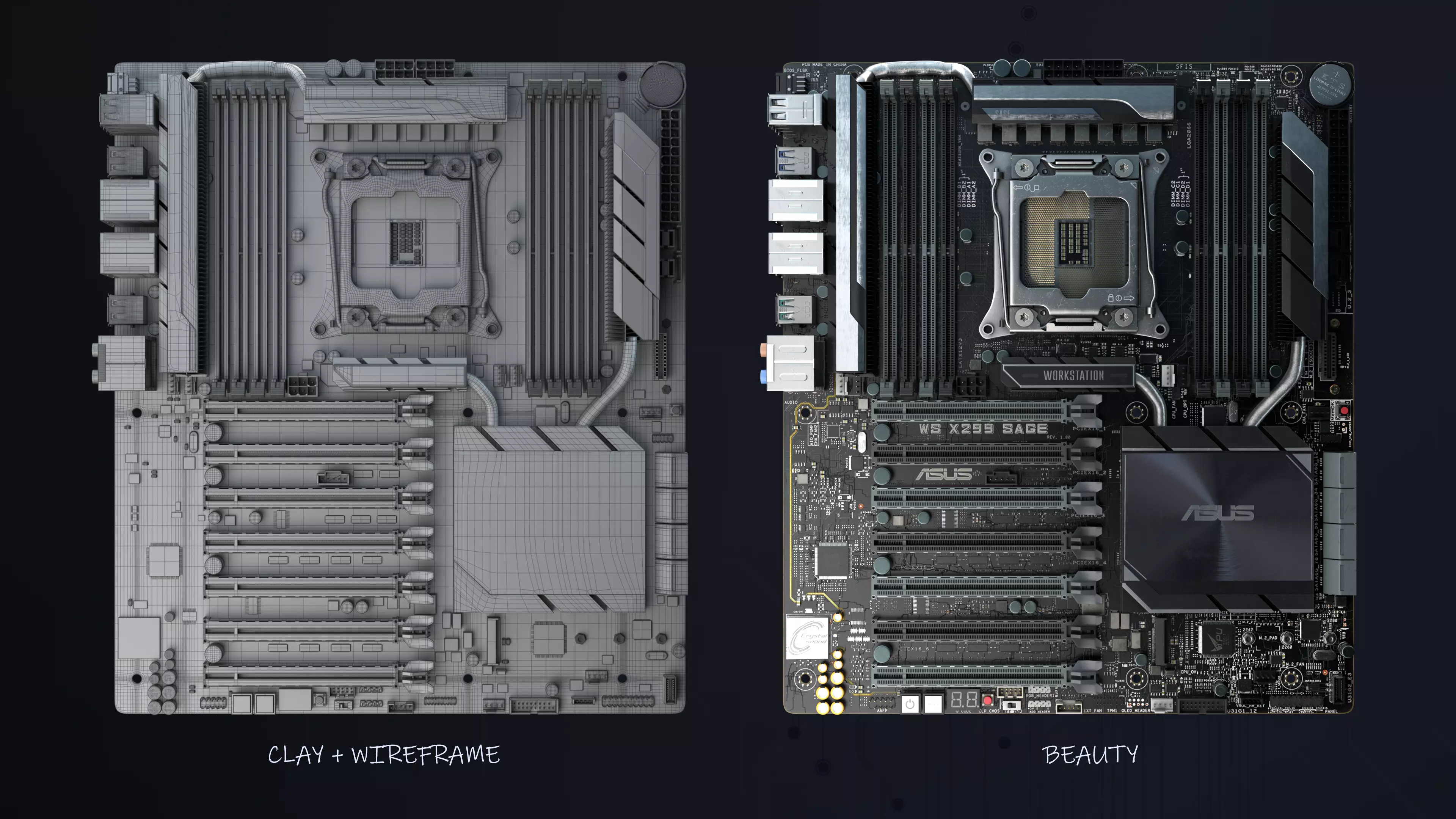 Motherboard asus - WS x299 SAGE  3D model_0