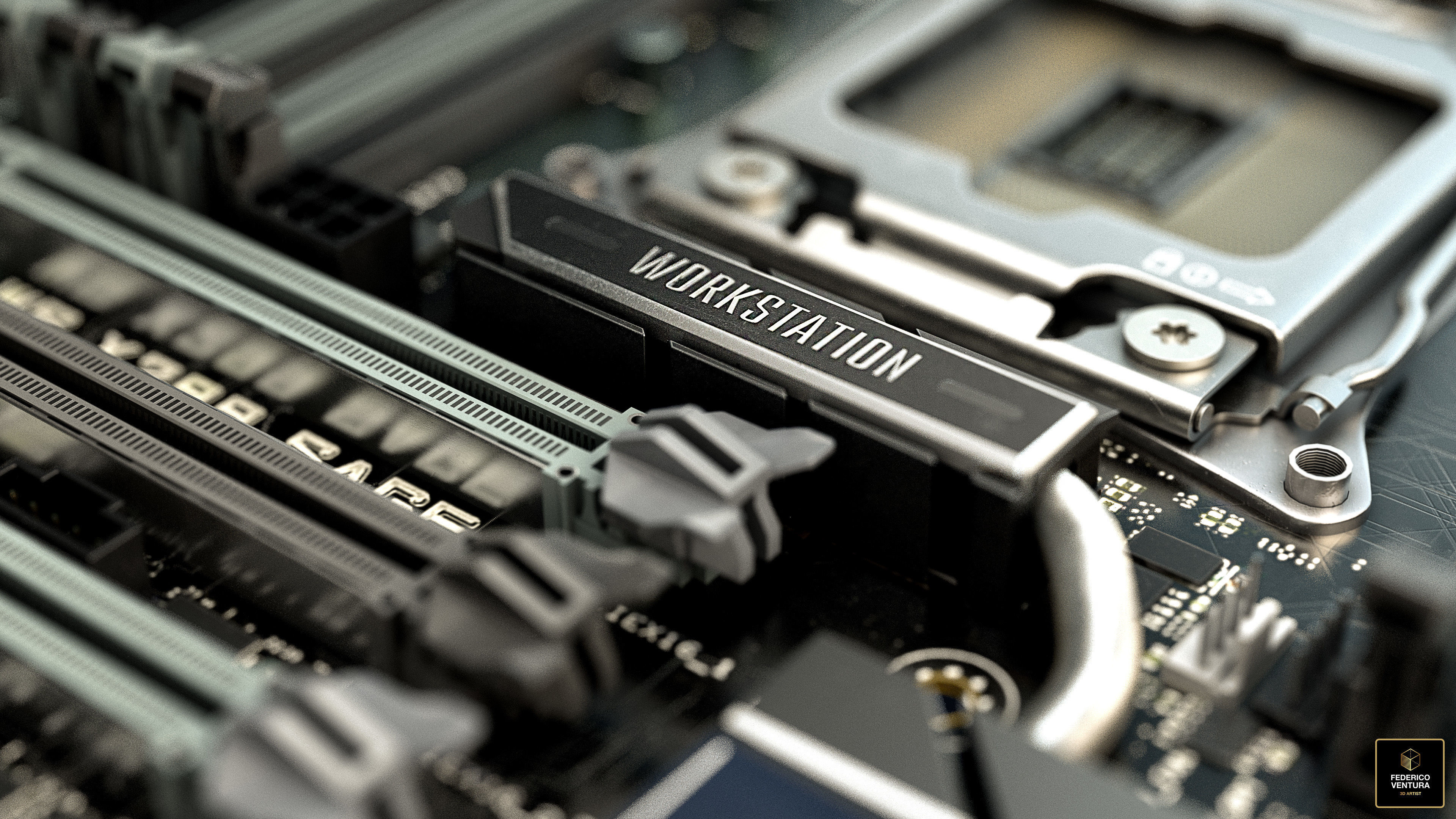 Motherboard asus - WS x299 SAGE  3D model_5