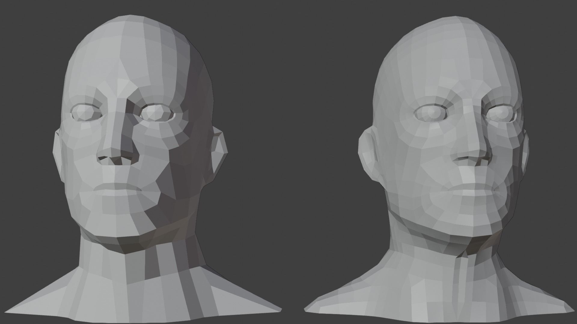 Male Heads Low-poly 3D Model Low-poly 3D model_4