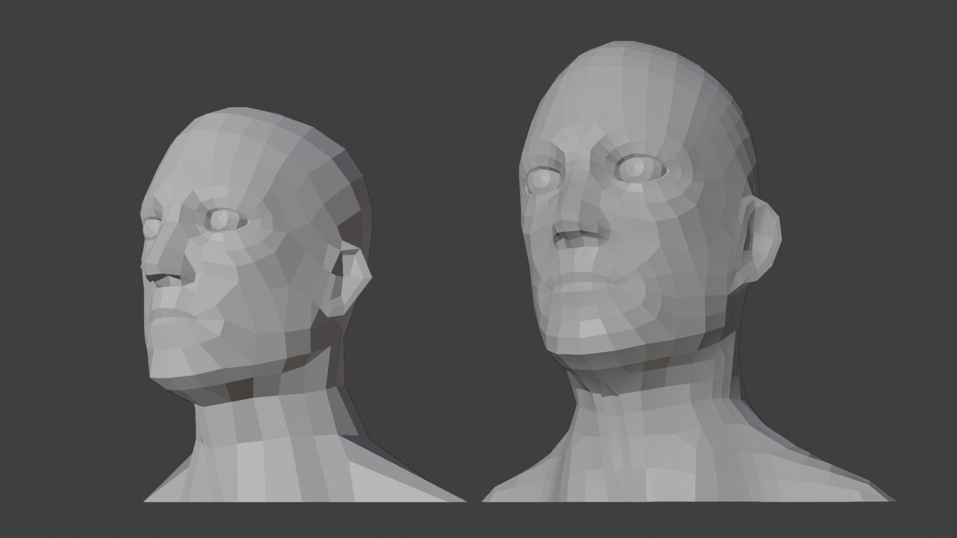 Male Heads Low-poly 3D Model Low-poly 3D model_17