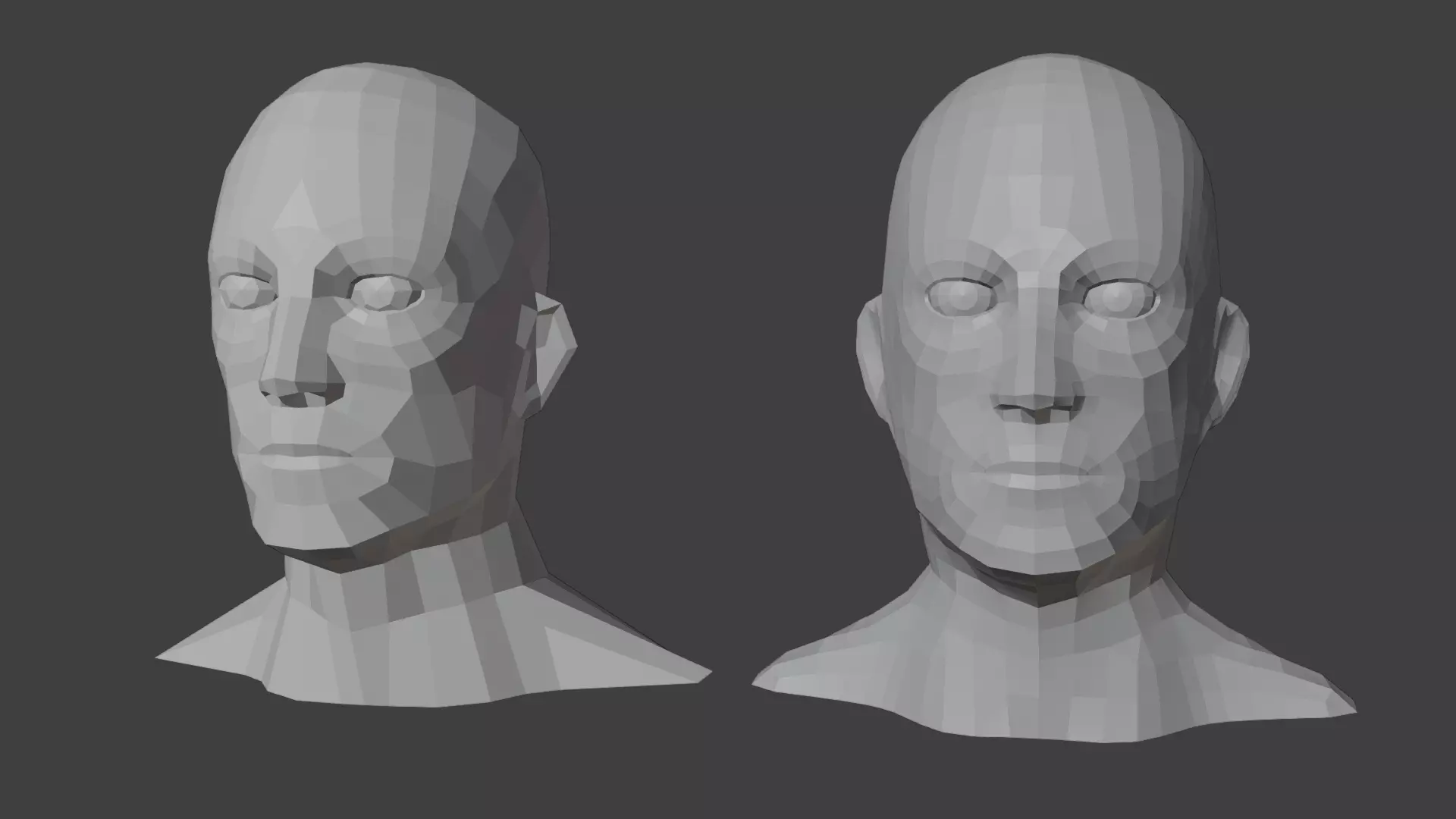 Male Heads Low-poly 3D Model Low-poly 3D model_0
