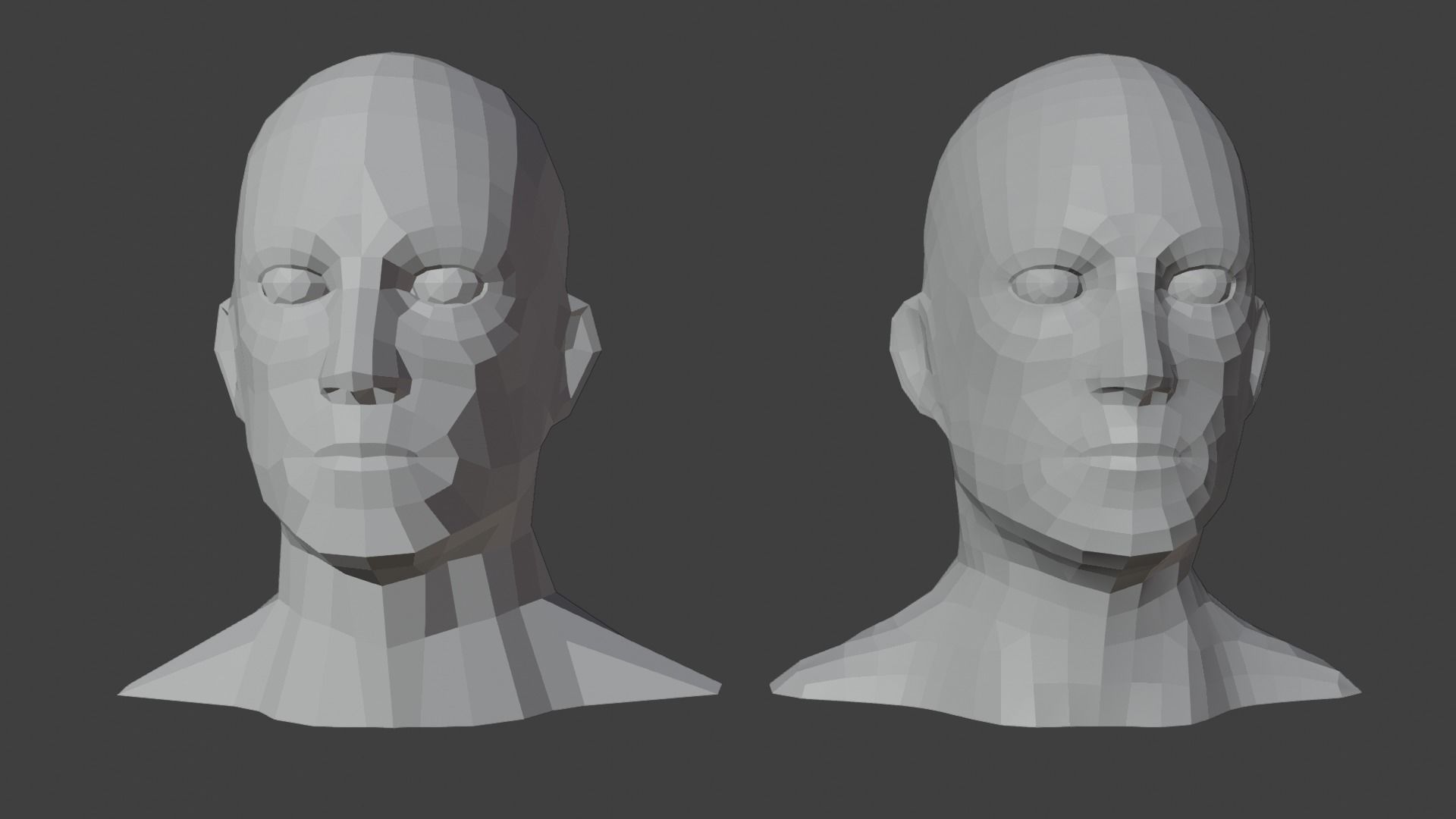 Male Heads Low-poly 3D Model Low-poly 3D model_3