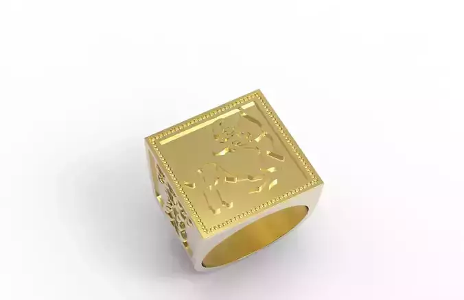 Ring with sagitarius zodiac sign