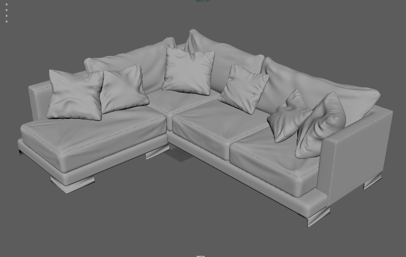Sofa - L Shaped  3D model_11