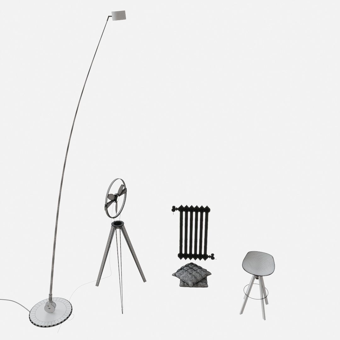 Decoration Set velvet cushion 3D model_1