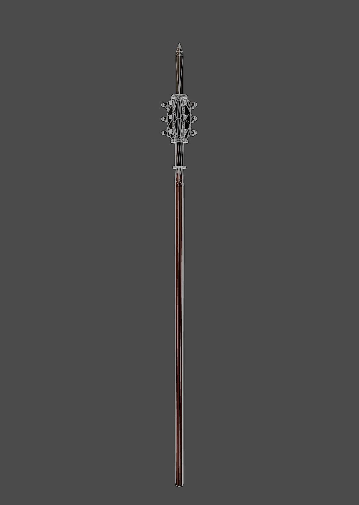 Grand mace Low-poly 3D model_1