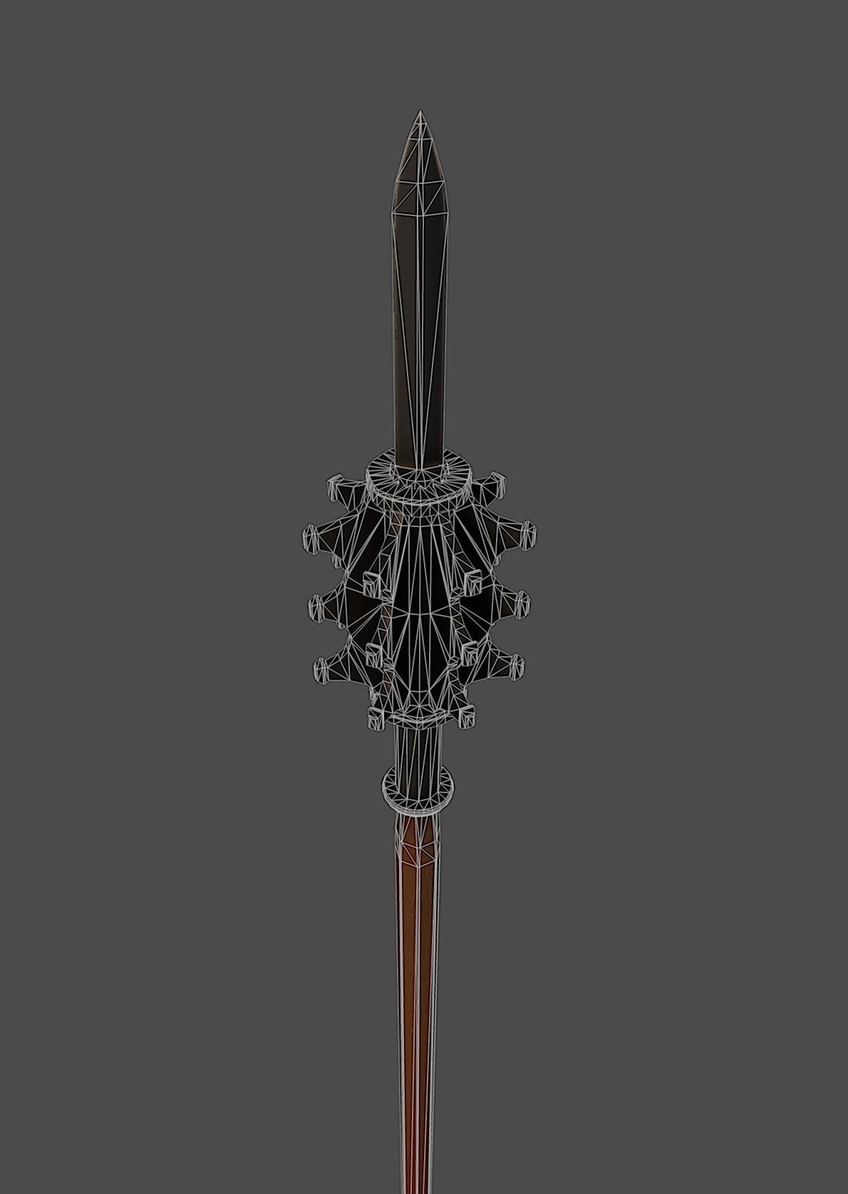 Grand mace Low-poly 3D model_4