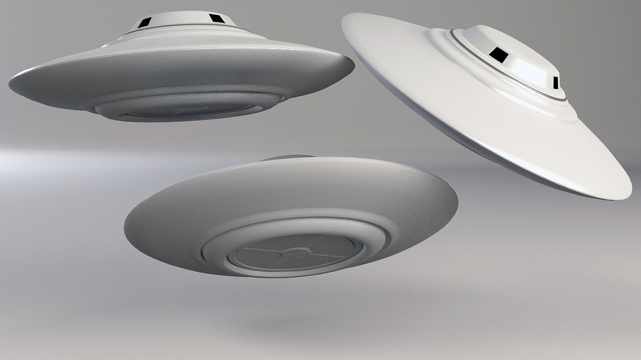 Ufo Classic Flying Saucer Vray 3D Model MAX OBJ 3DS FBX DXF DWG