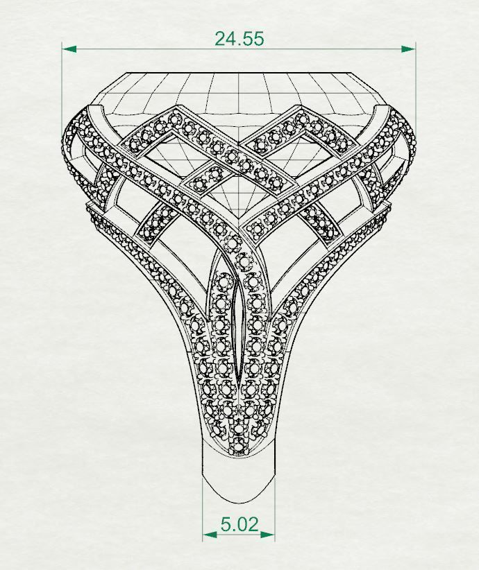 Jewelry Luxury Ring 3D print model_4
