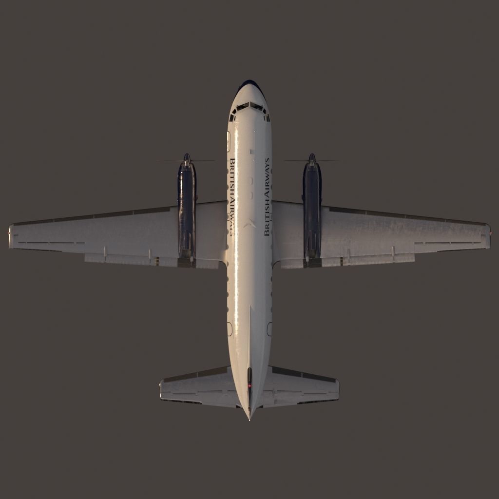 Hawker Siddeley 748 British Airways PBR Low-poly 3D model_11