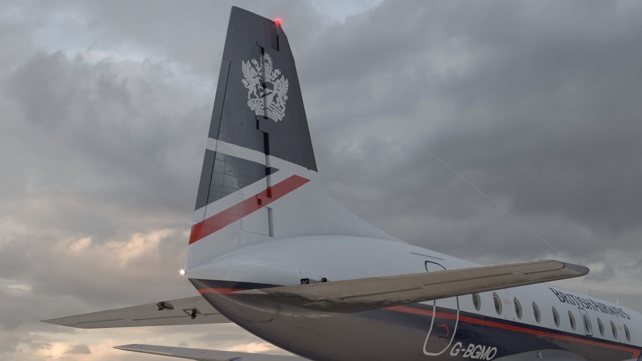 Hawker Siddeley 748 British Airways PBR Low-poly 3D model_6