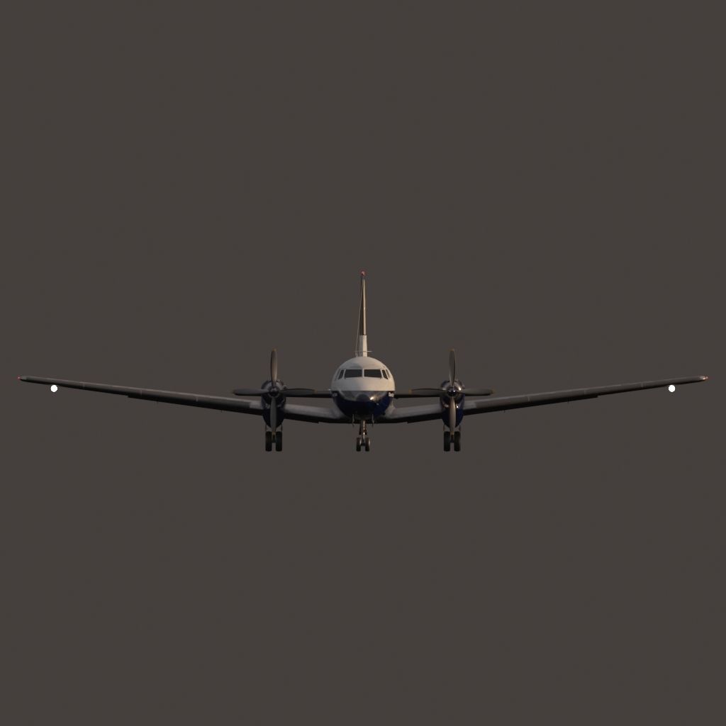 Hawker Siddeley 748 British Airways PBR Low-poly 3D model_12