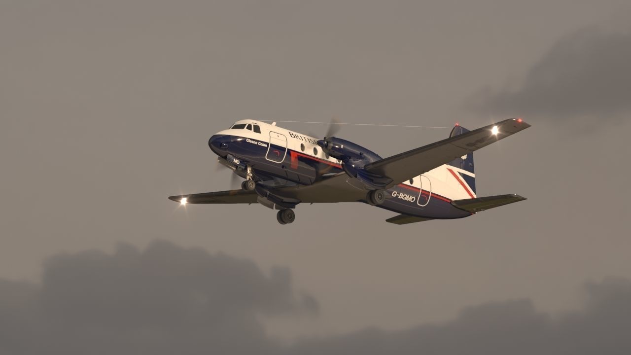 Hawker Siddeley 748 British Airways PBR Low-poly 3D model_19