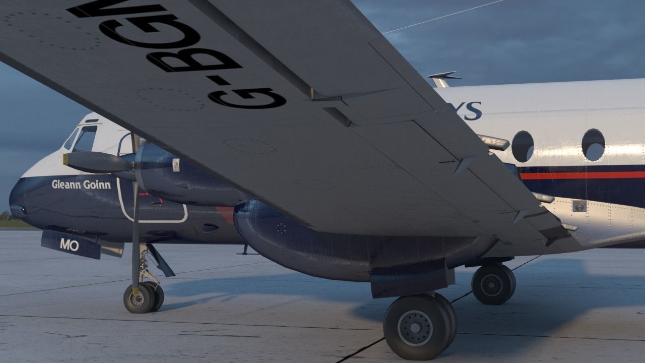 Hawker Siddeley 748 British Airways PBR Low-poly 3D model_3