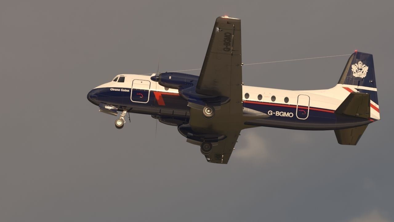 Hawker Siddeley 748 British Airways PBR Low-poly 3D model_20