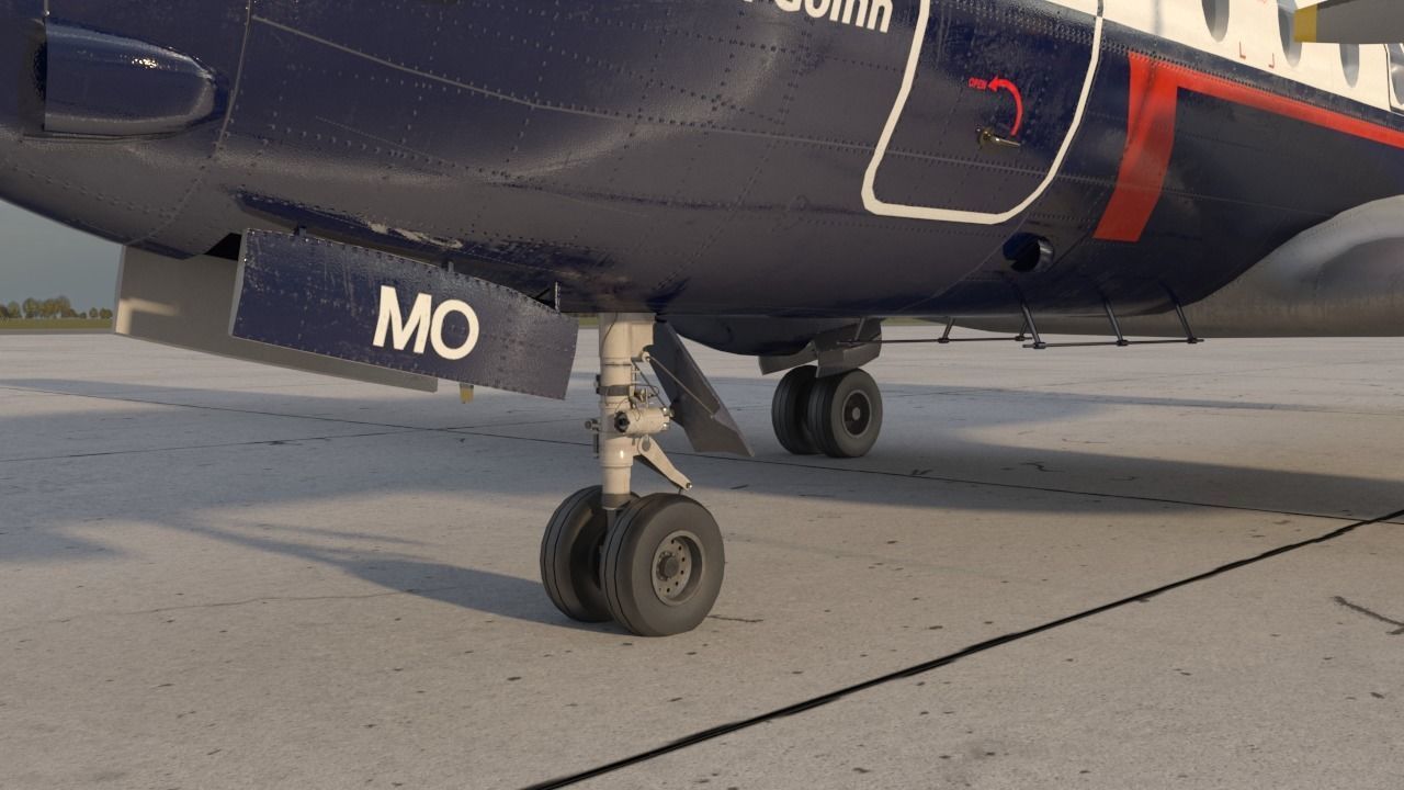 Hawker Siddeley 748 British Airways PBR Low-poly 3D model_7