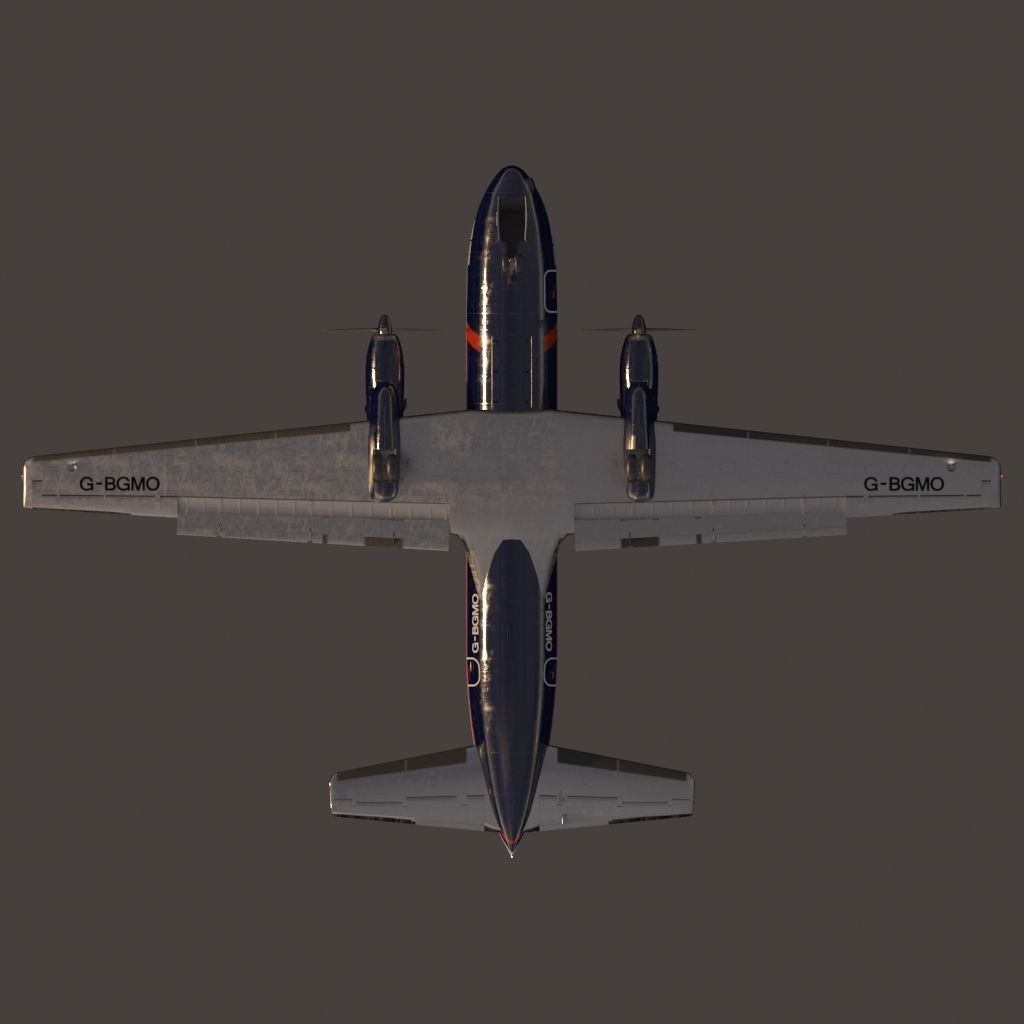 Hawker Siddeley 748 British Airways PBR Low-poly 3D model_16