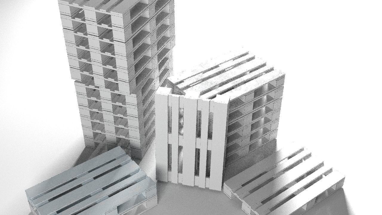 Pallet props low poly Low-poly 3D model_7