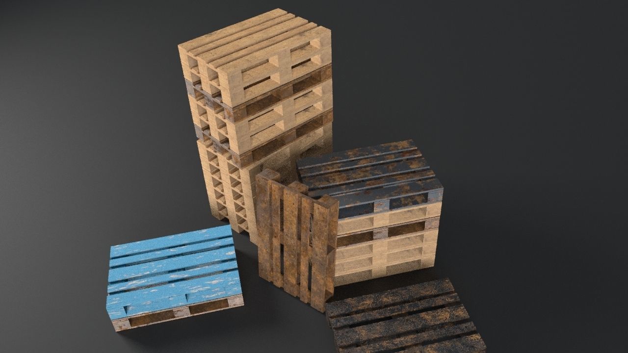 Pallet props low poly Low-poly 3D model_33