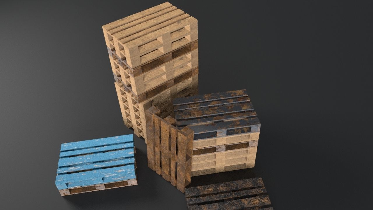 Pallet props low poly Low-poly 3D model_2