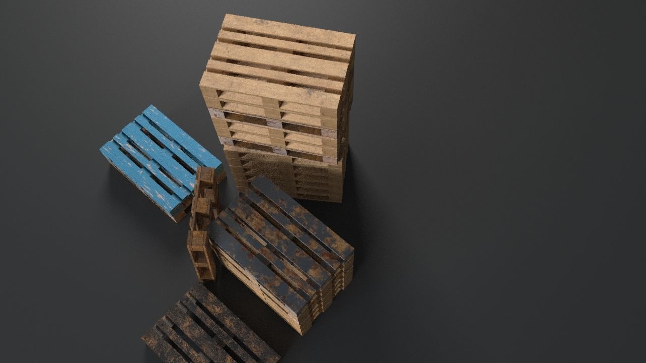 Pallet props low poly Low-poly 3D model_29