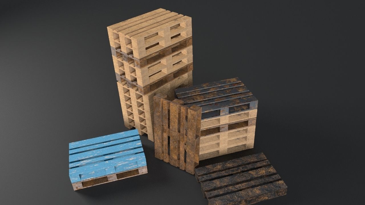 Pallet props low poly Low-poly 3D model_34