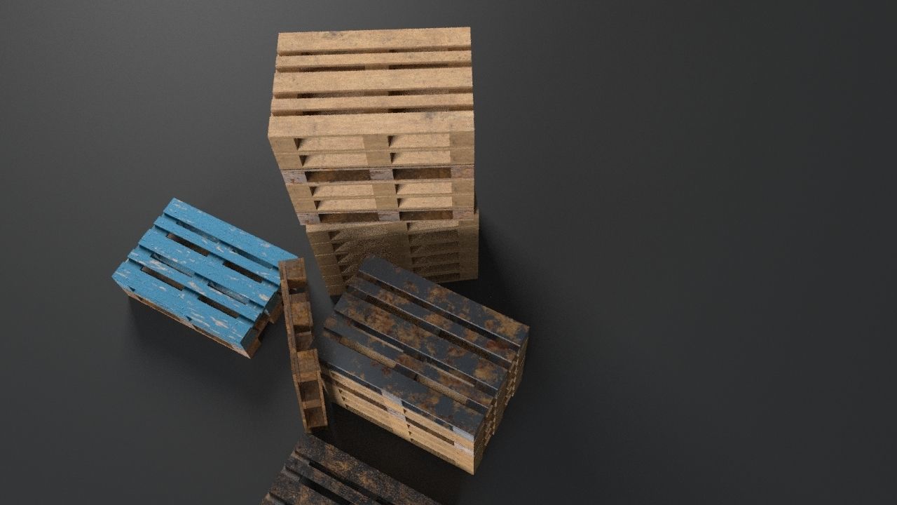 Pallet props low poly Low-poly 3D model_3