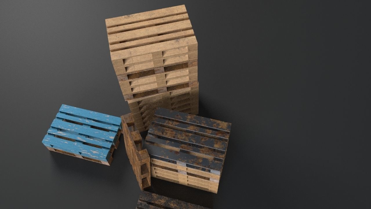 Pallet props low poly Low-poly 3D model_28