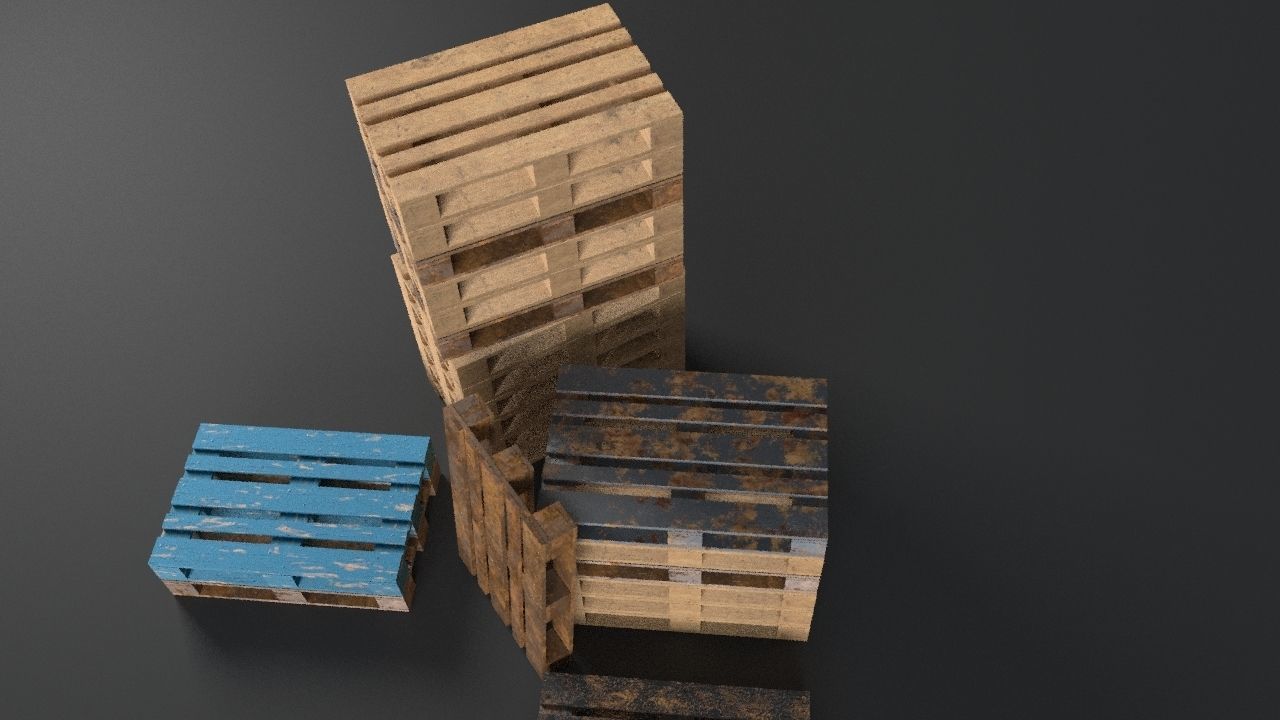 Pallet props low poly Low-poly 3D model_4