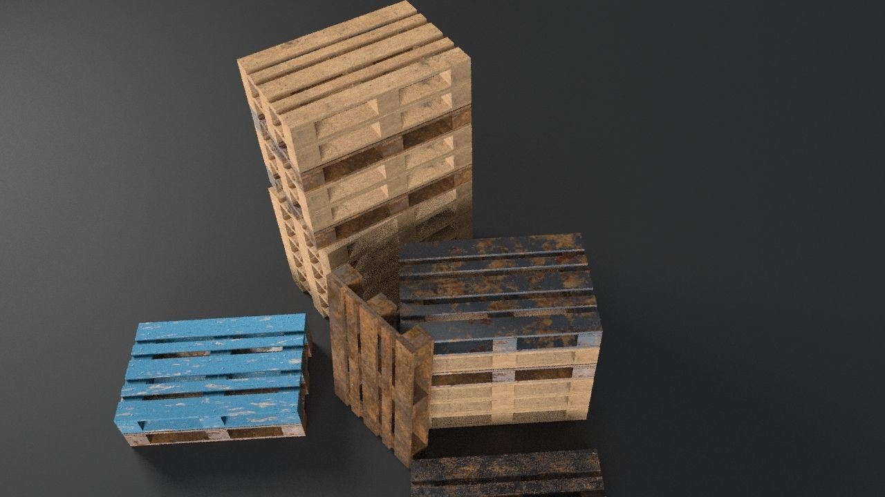 Pallet props low poly Low-poly 3D model_5