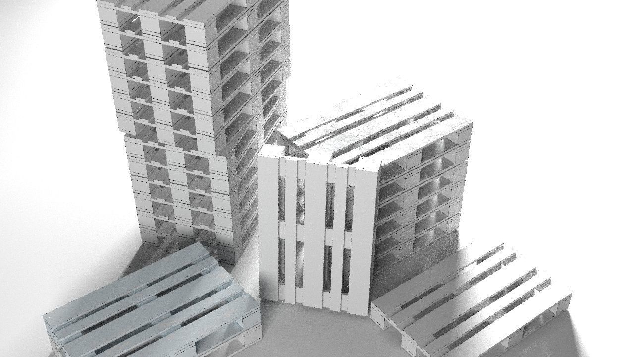 Pallet props low poly Low-poly 3D model_6