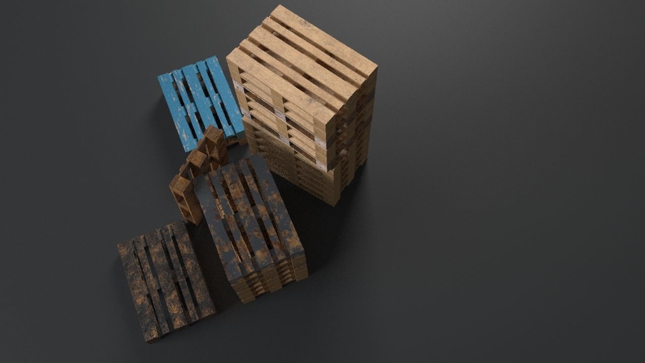 Pallet props low poly Low-poly 3D model_30