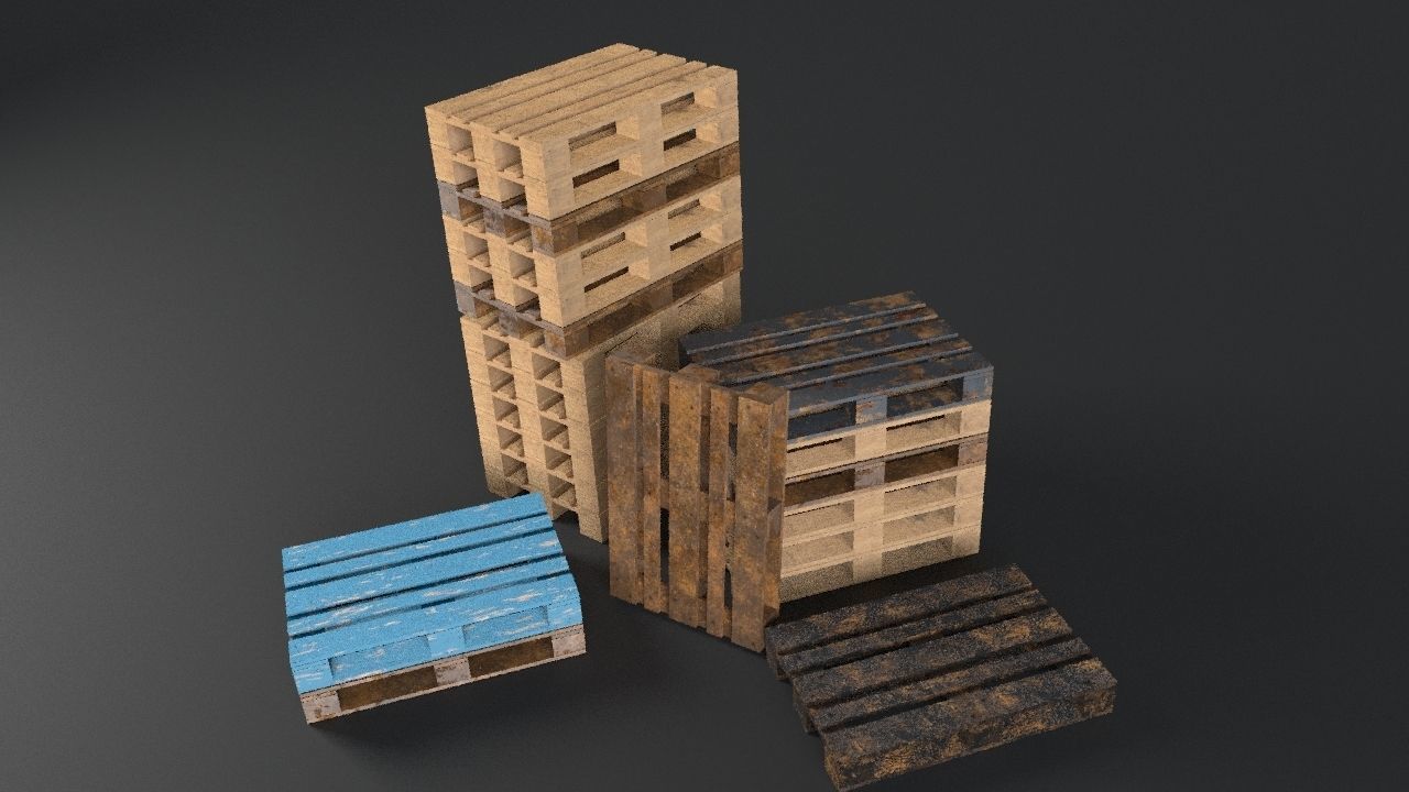Pallet props low poly Low-poly 3D model_32