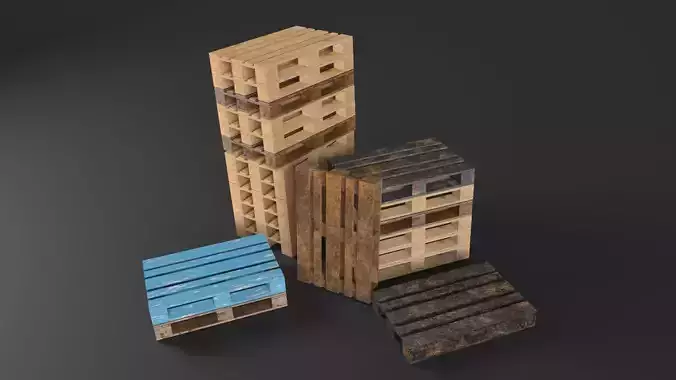 Pallet props low poly