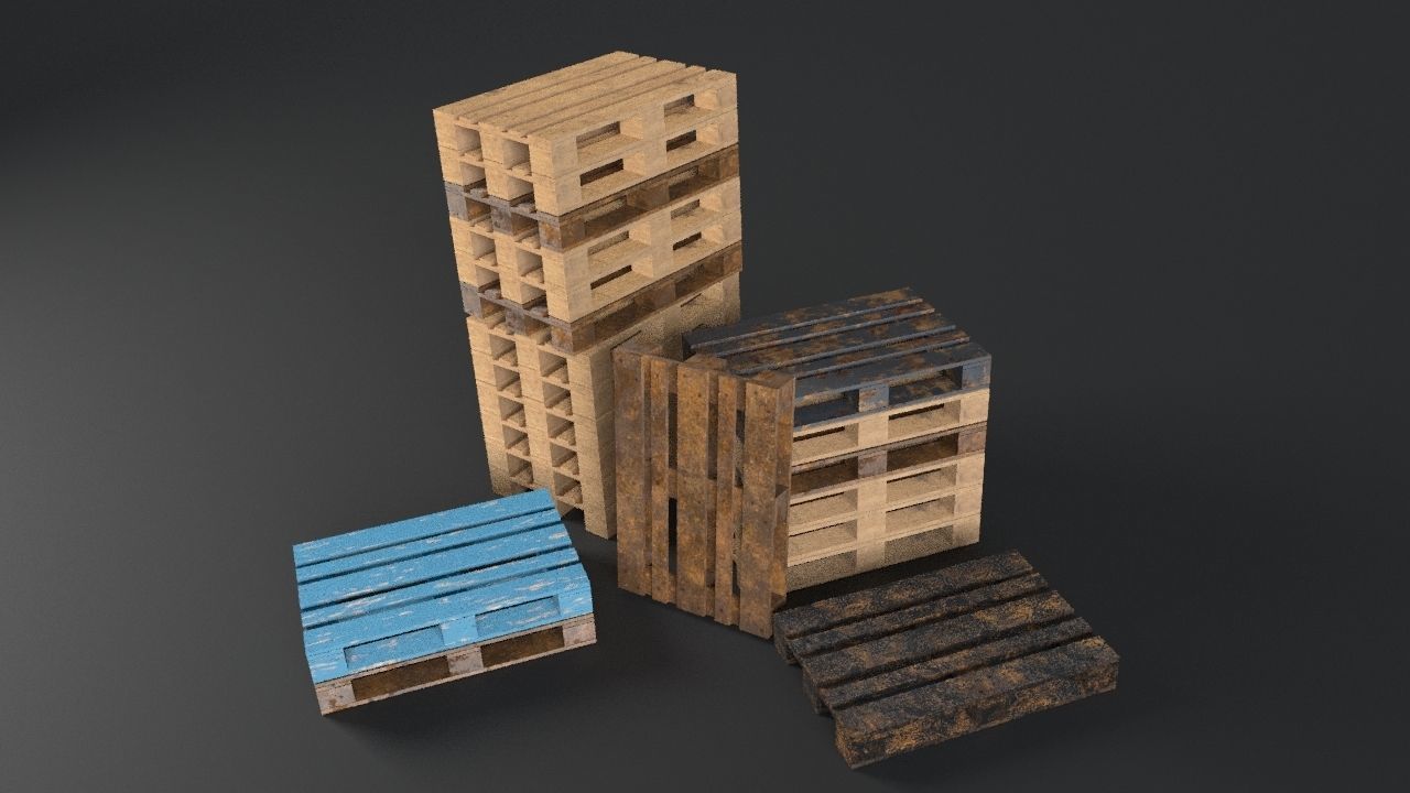 Pallet props low poly Low-poly 3D model_31
