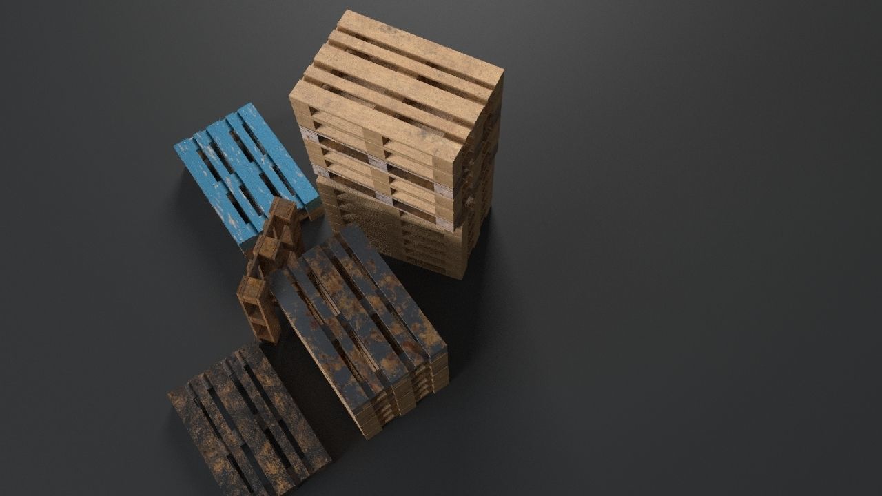 Pallet props low poly Low-poly 3D model_27