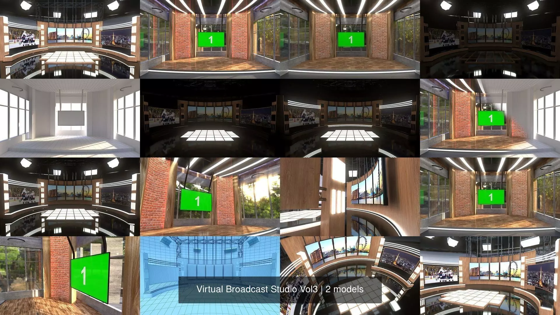 Virtual Broadcast Studio Vol3 3D Model Collection_1