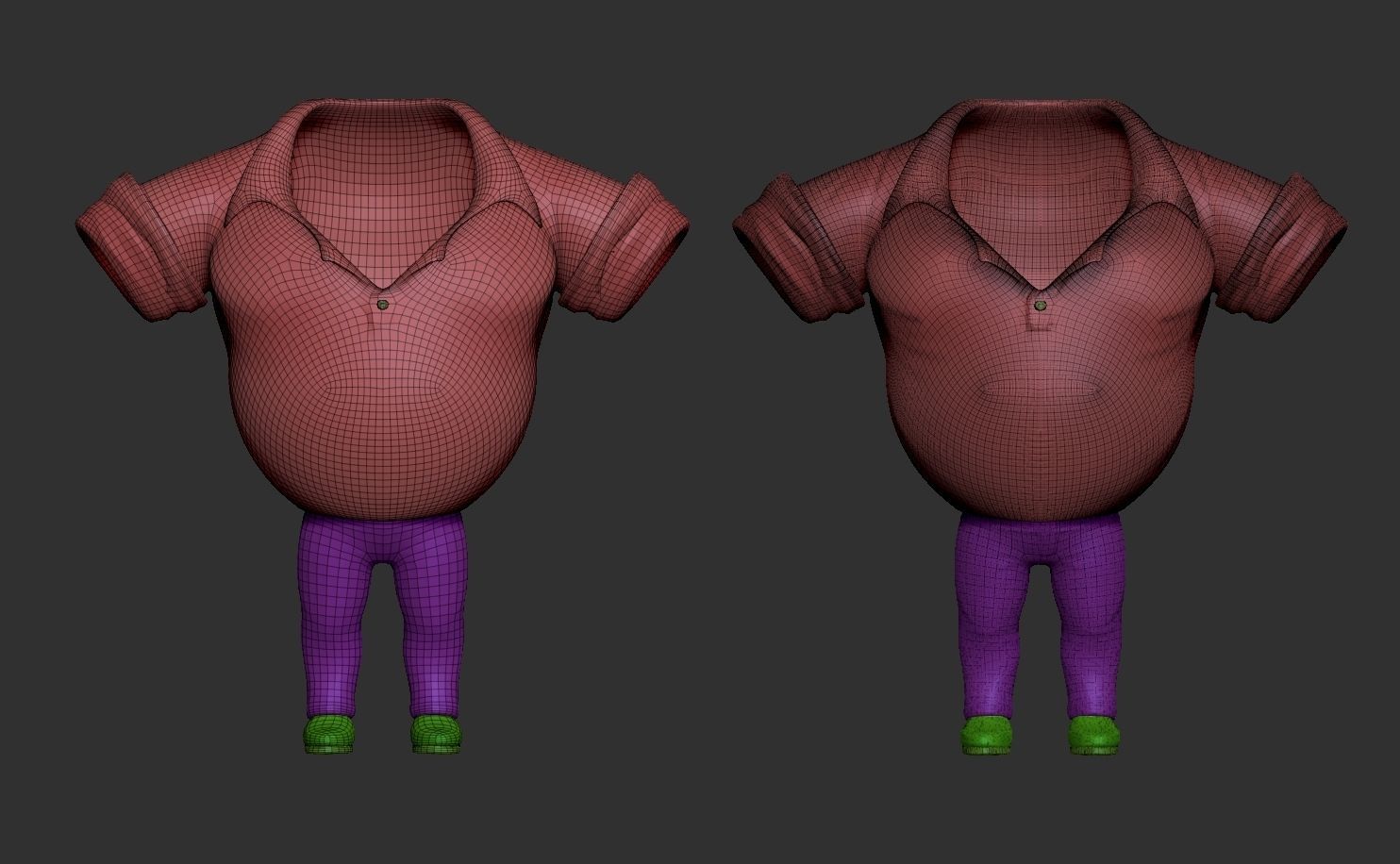 Kit - Male Character Clothes - Men Clothing Low-poly 3D model_5