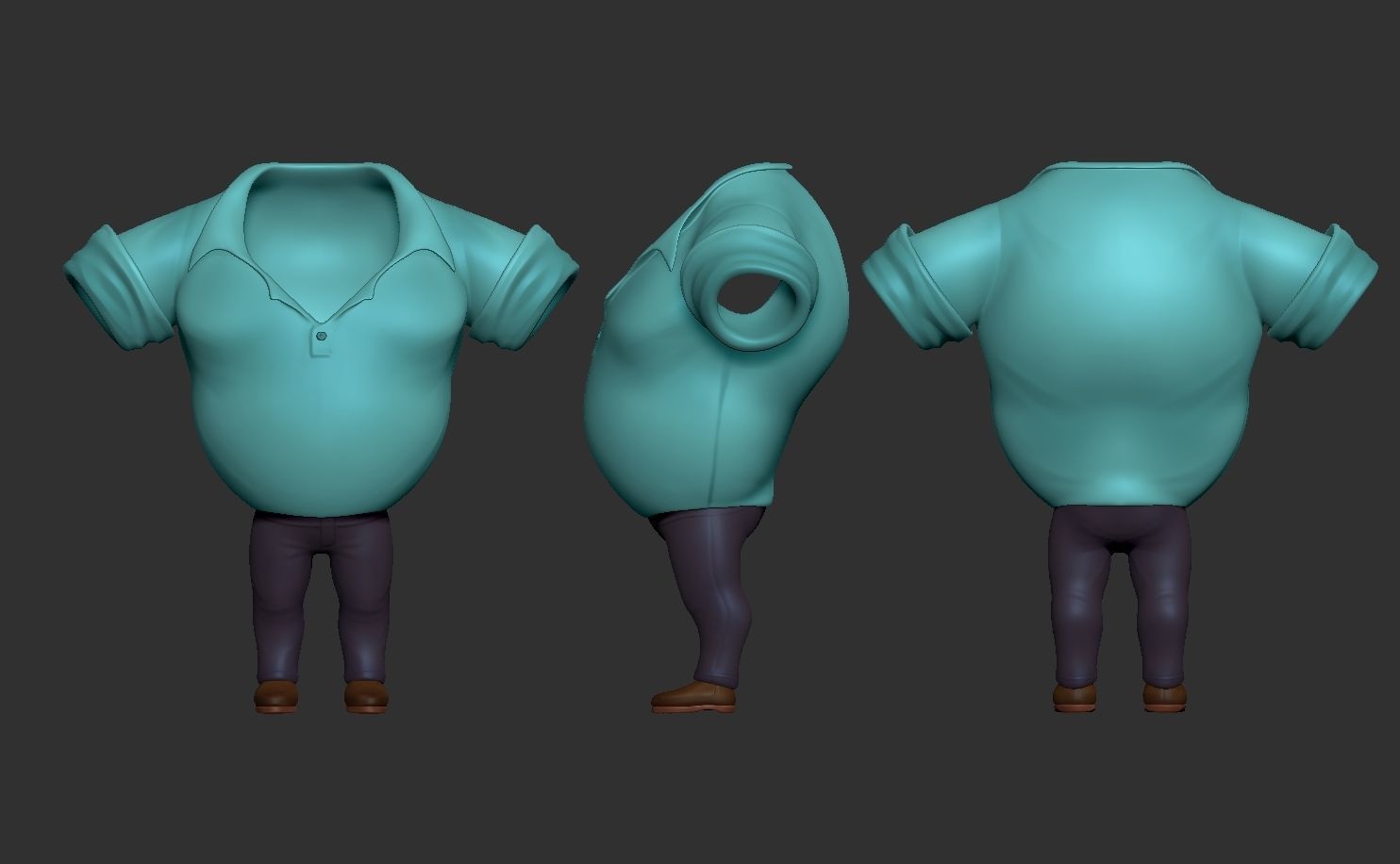 Kit - Male Character Clothes - Men Clothing Low-poly 3D model_4