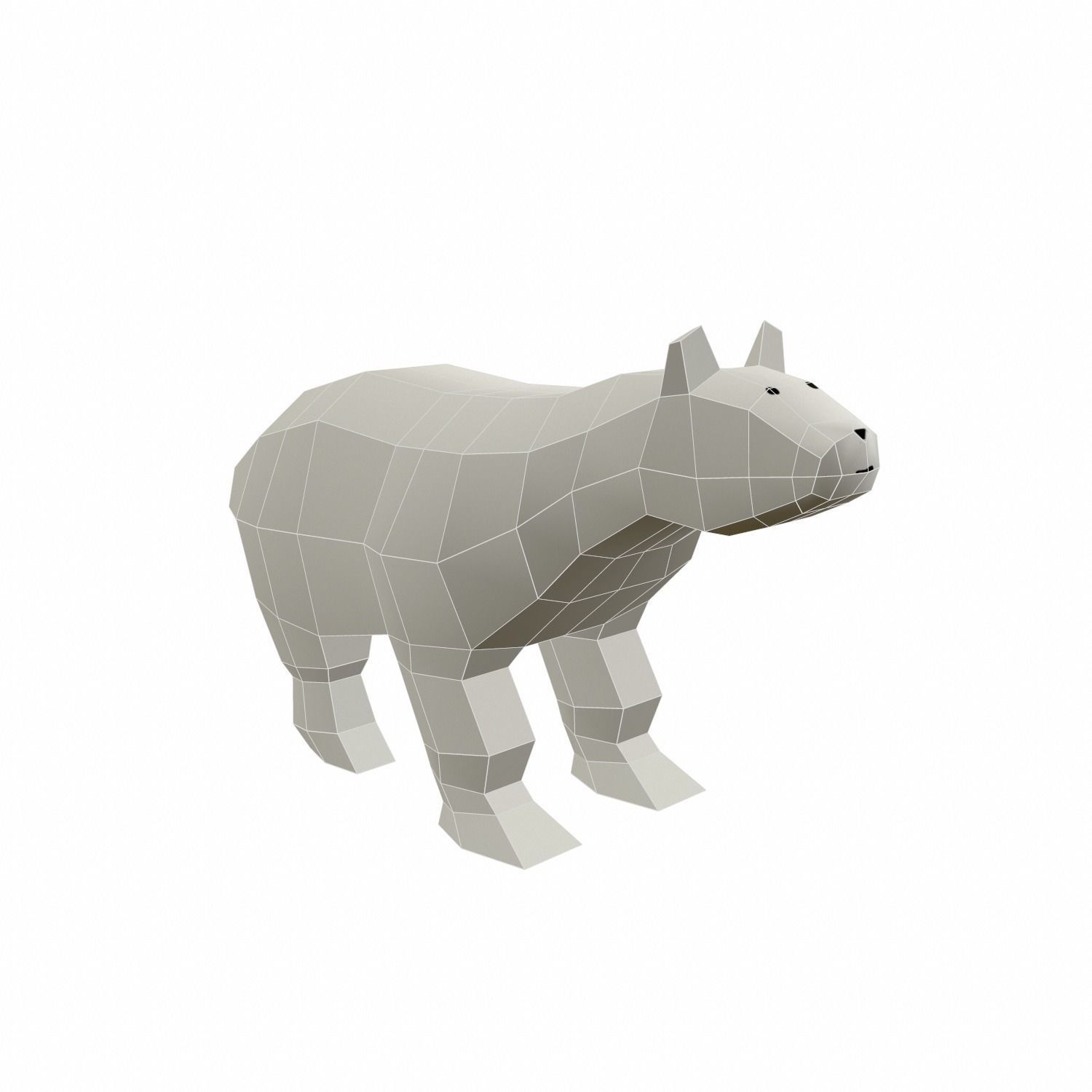 Bear Cartoon Low-poly 3D model_1