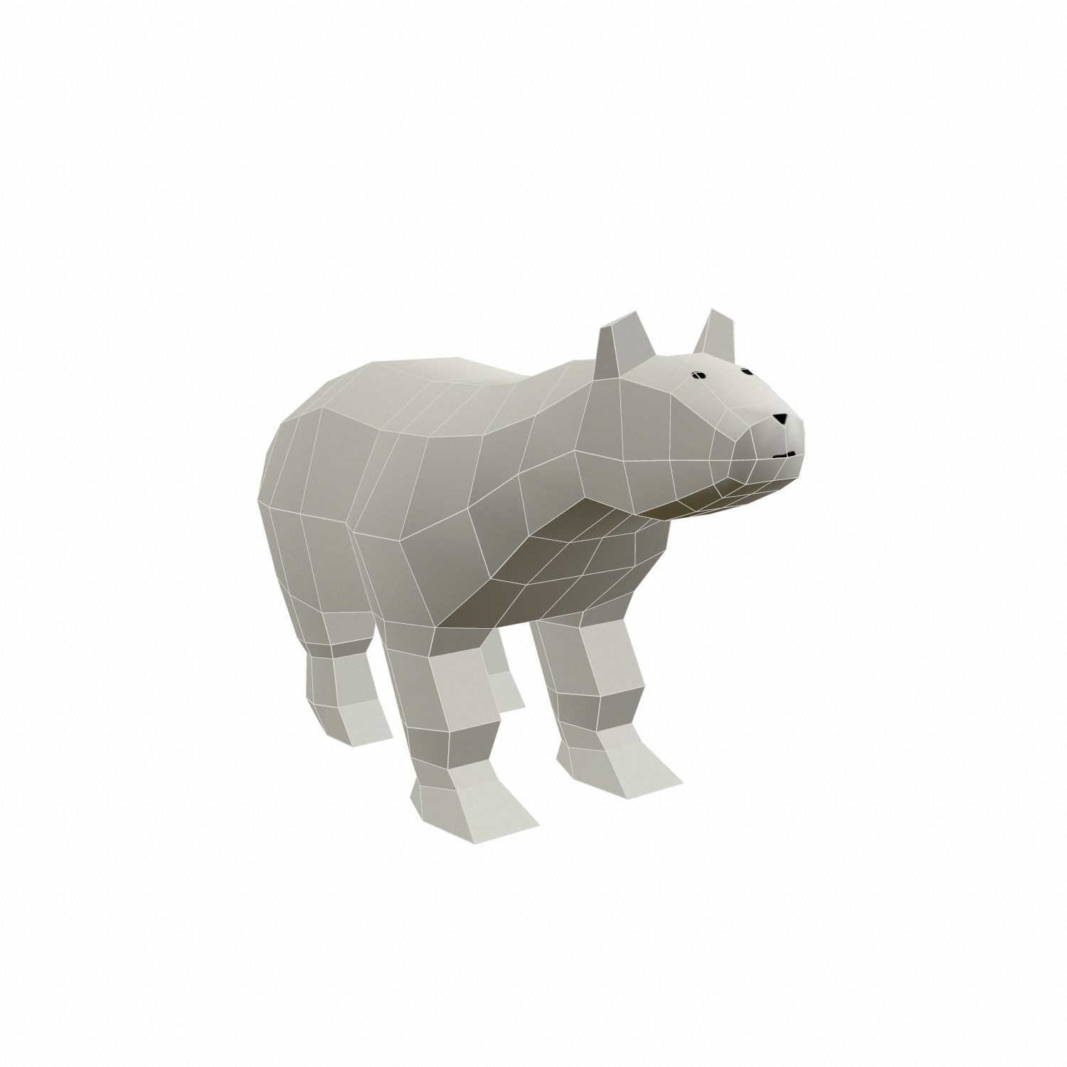 Bear Cartoon Low-poly 3D model_11