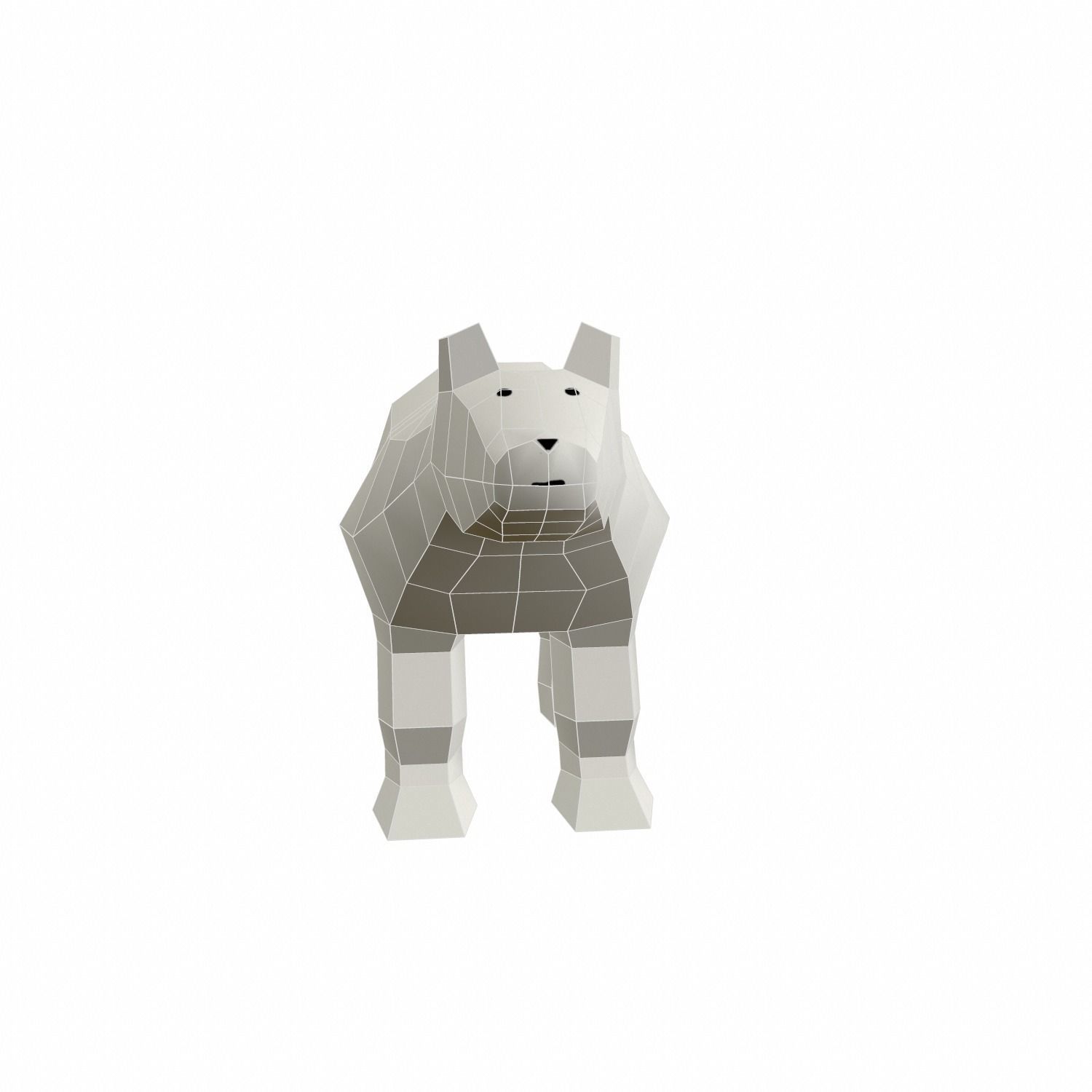 Bear Cartoon Low-poly 3D model_12