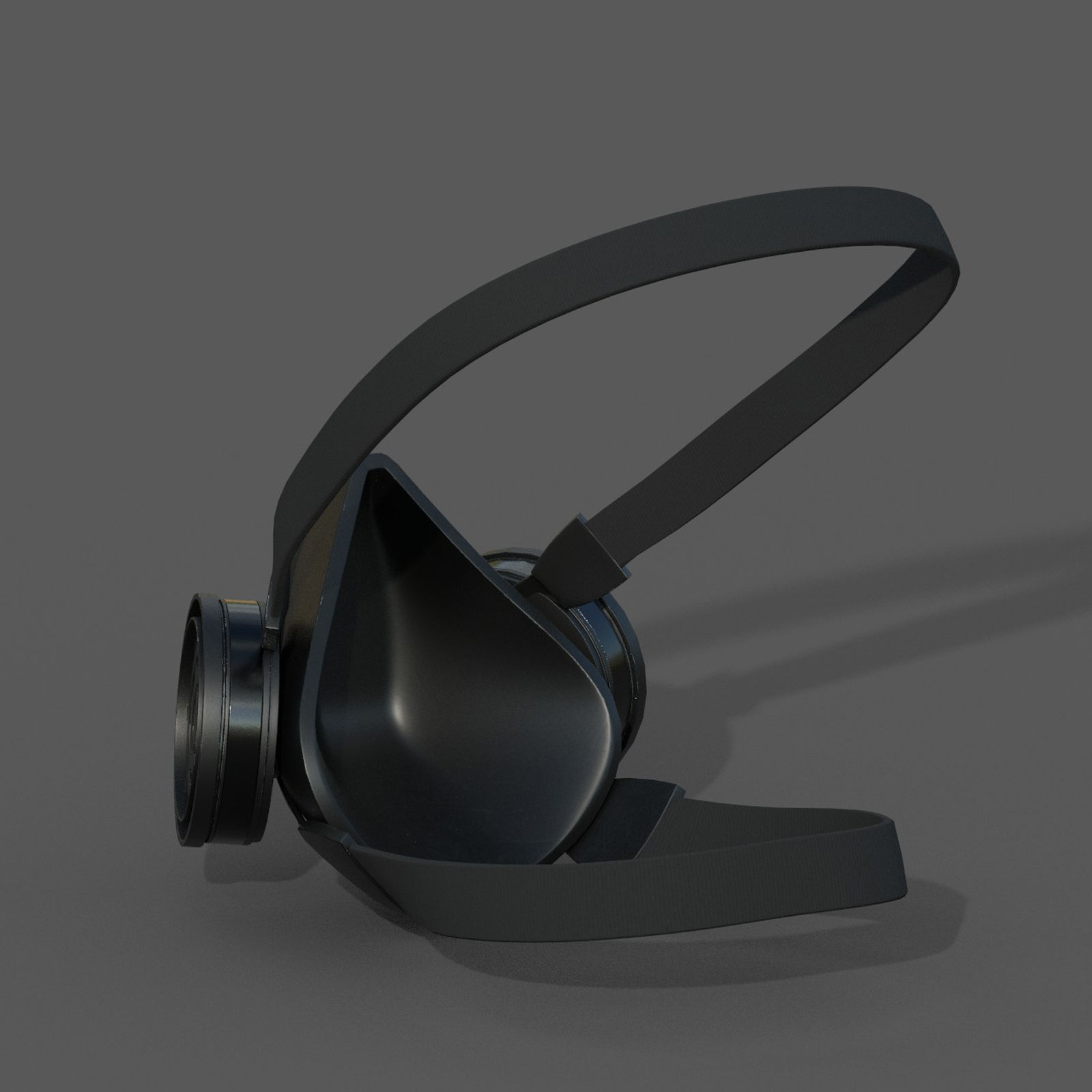 Gas mask respirator scifi military futuristic technology  Low-poly 3D model_9