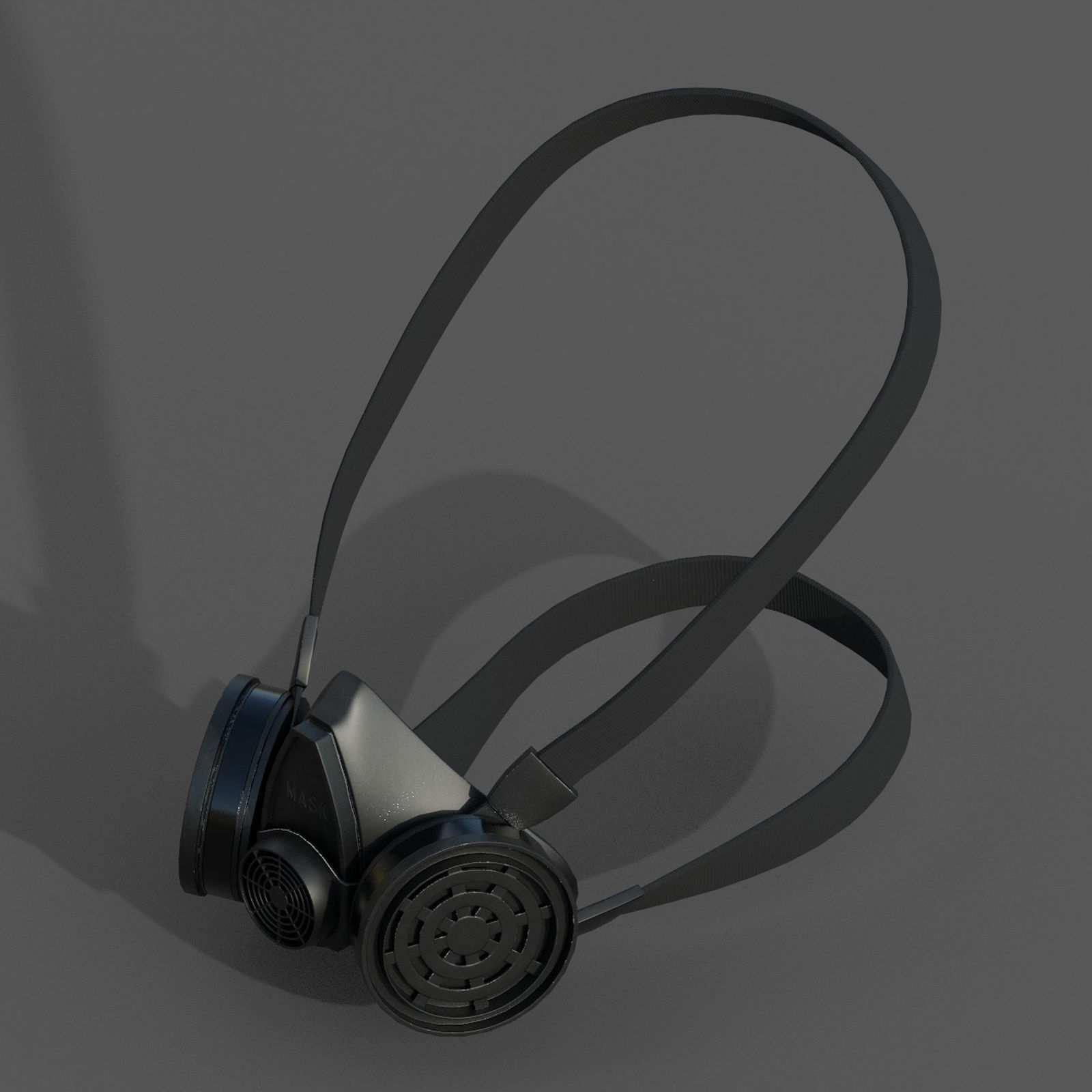 Gas mask respirator scifi military futuristic technology  Low-poly 3D model_6