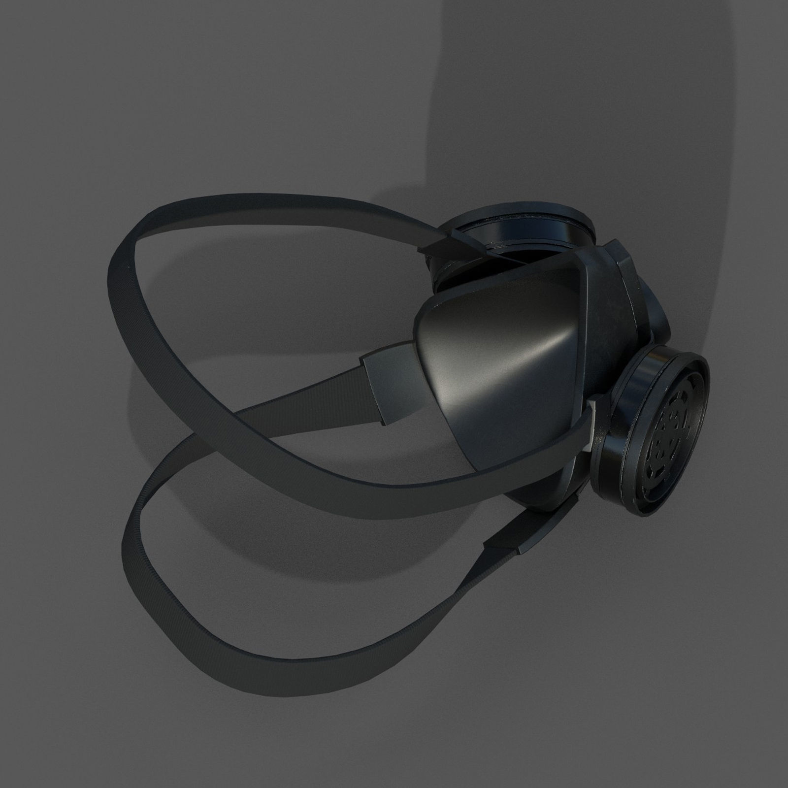 Gas mask respirator scifi military futuristic technology  Low-poly 3D model_7