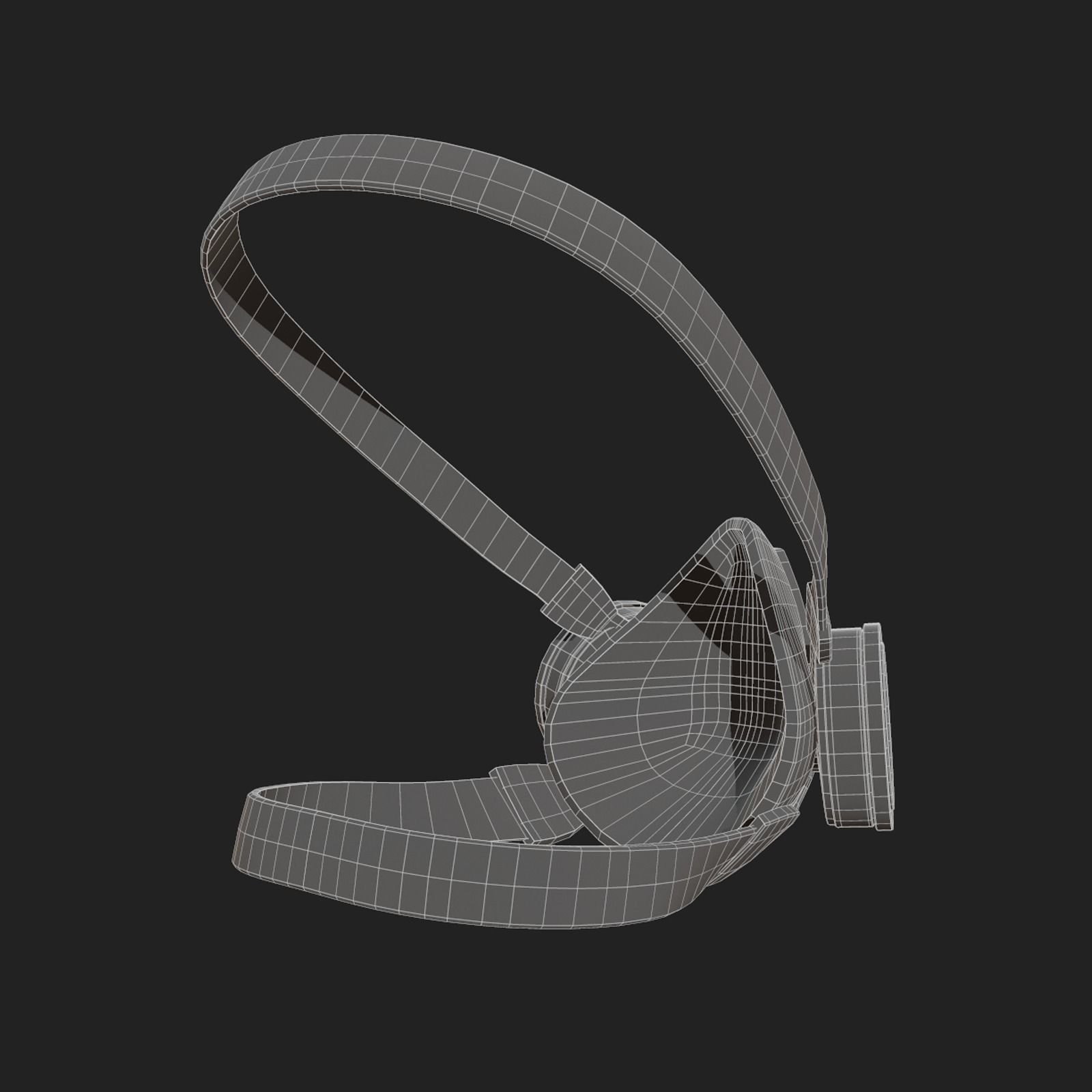 Gas mask respirator scifi military futuristic technology  Low-poly 3D model_11