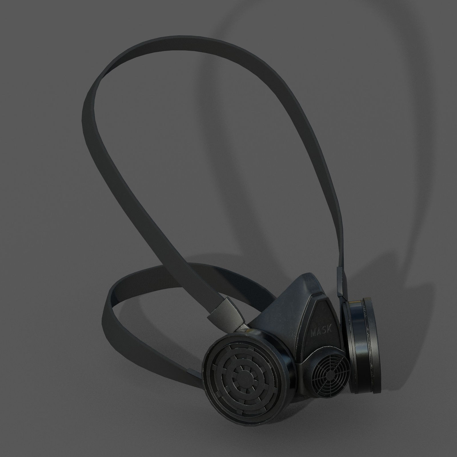 Gas mask respirator scifi military futuristic technology  Low-poly 3D model_5